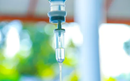 Close-up of an IV drip